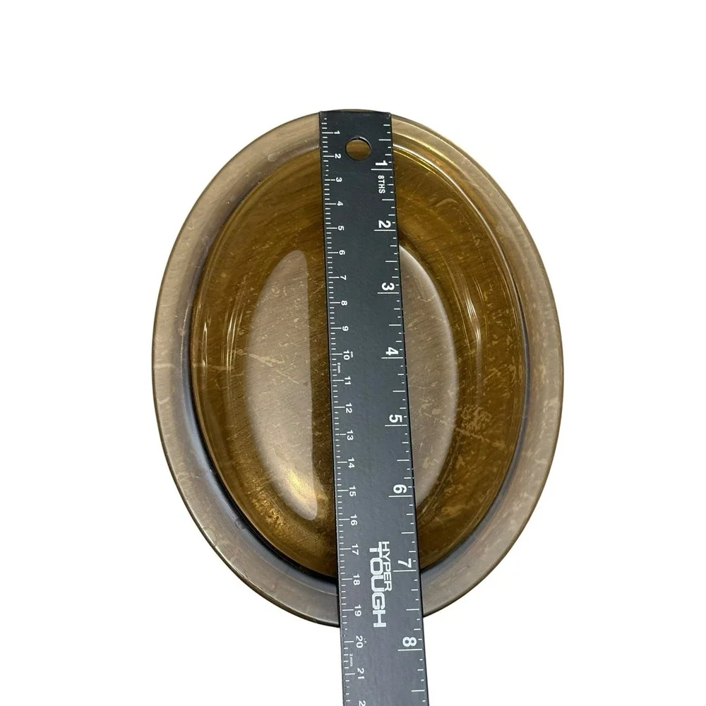 Vtg Pyrex England Brown Amber‎ Oval Baking/Serving Casserole Dish Qty 2